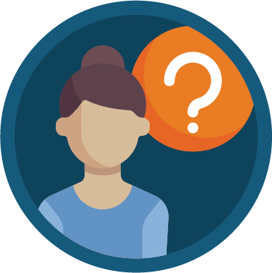 Lady with a question icon