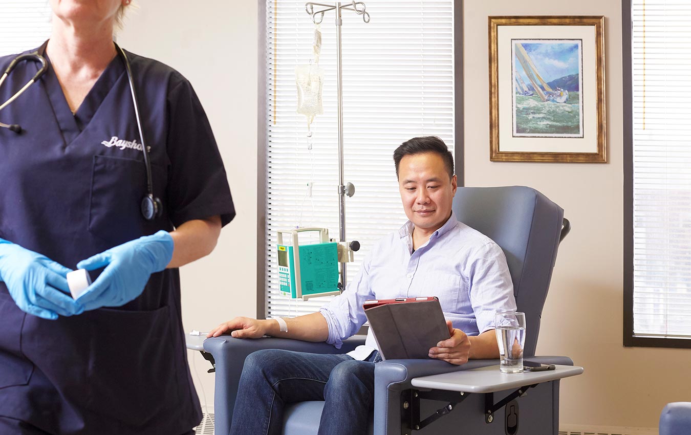 man sitting in doctor's office