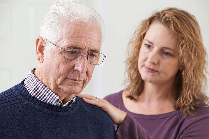 femme avec un père distrait