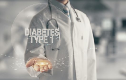 Doctor holding in hand Diabetes Type 1