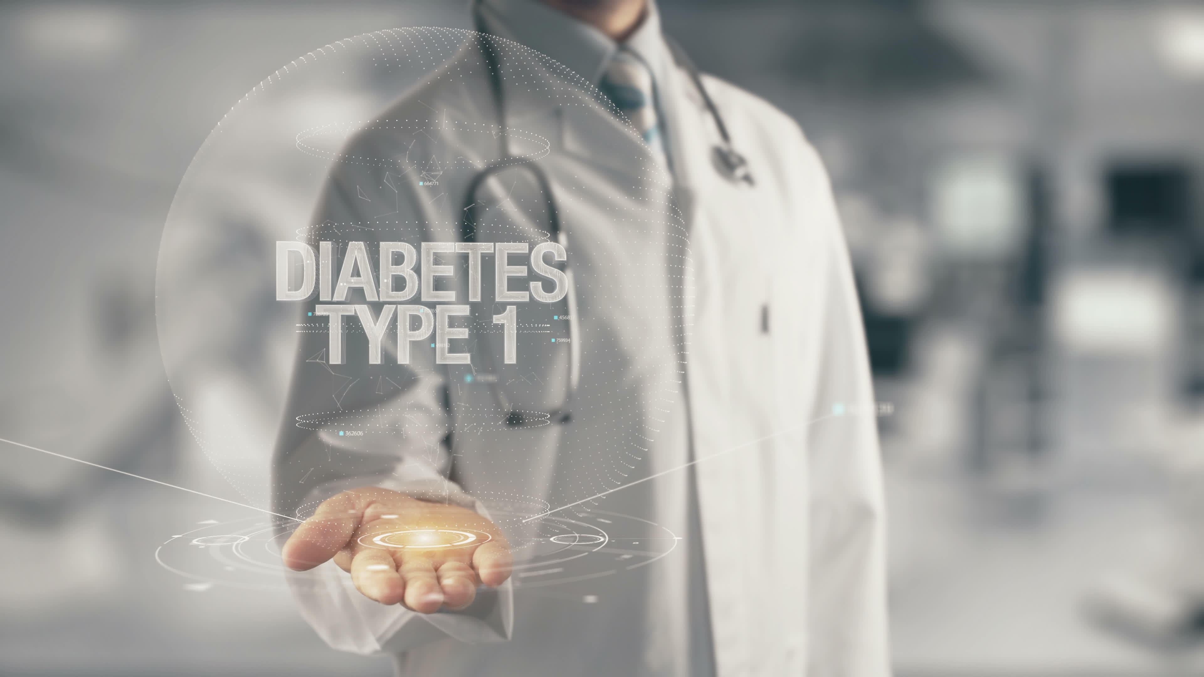 Doctor holding in hand Diabetes Type 1