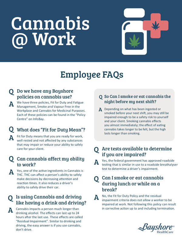 infographie sur le cannabis au travail