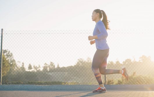 woman running at park