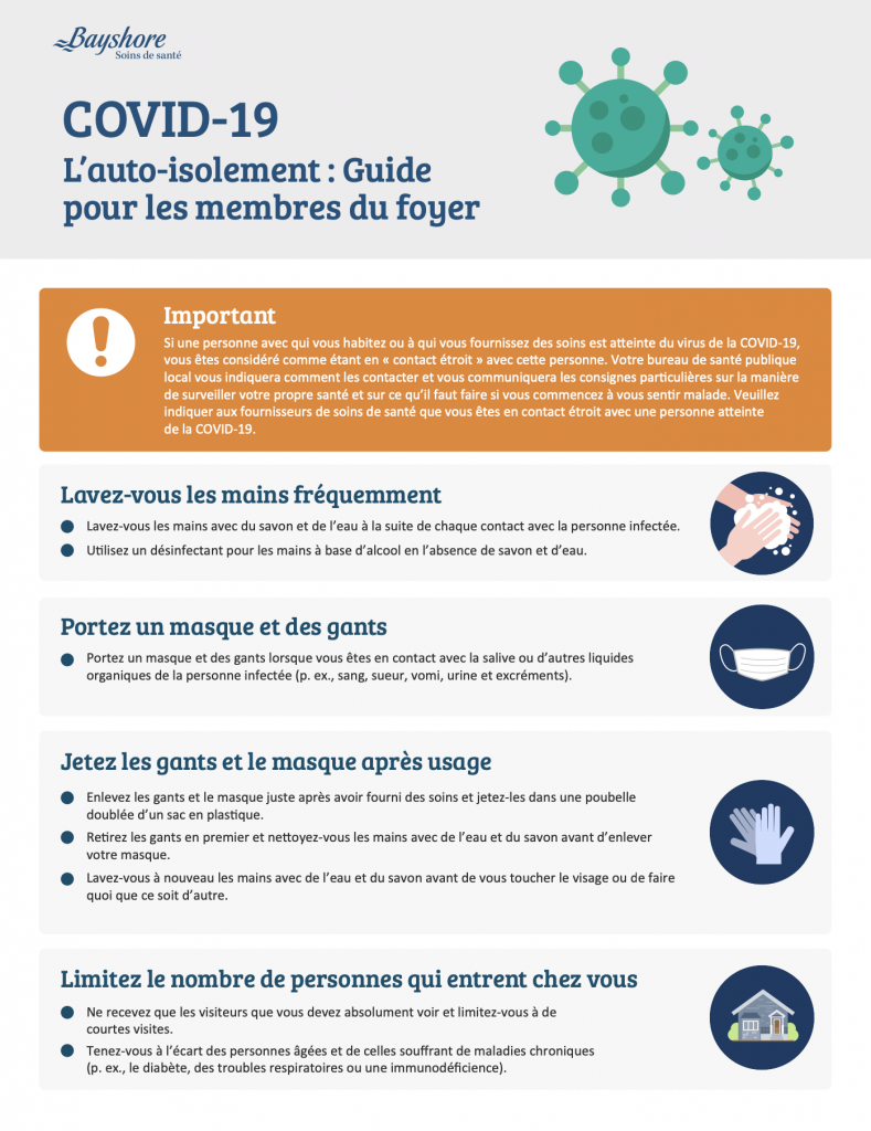 Lauto-isolement Guide pour les membres du foyer