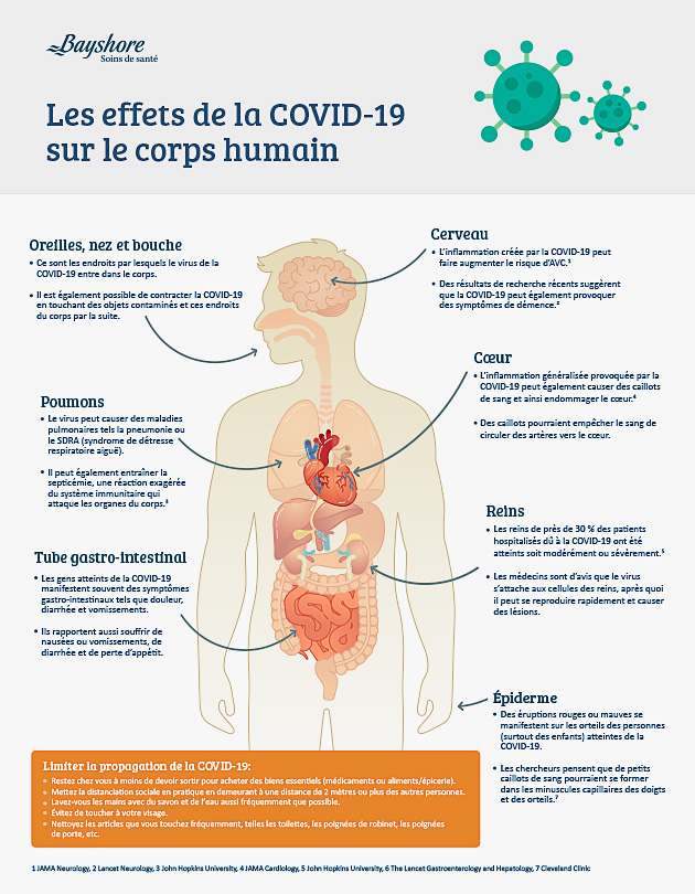 Les effets de la COVID-19 Graphiques informatifssur le corps humain