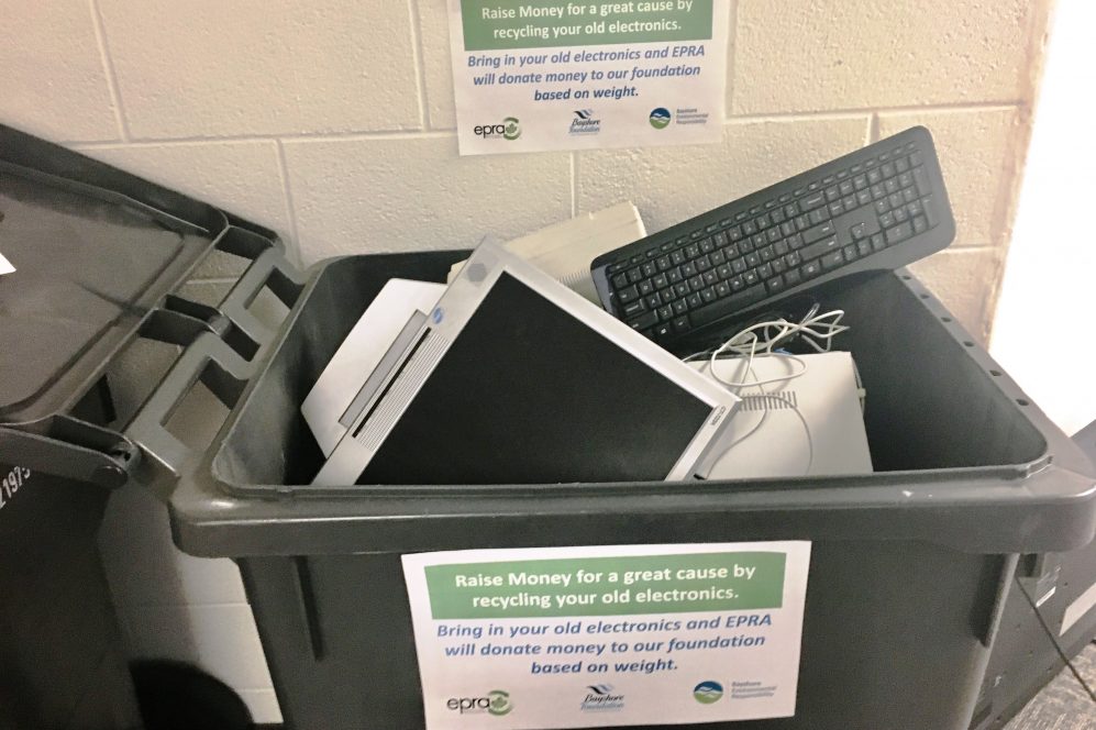 electronic waste being donated