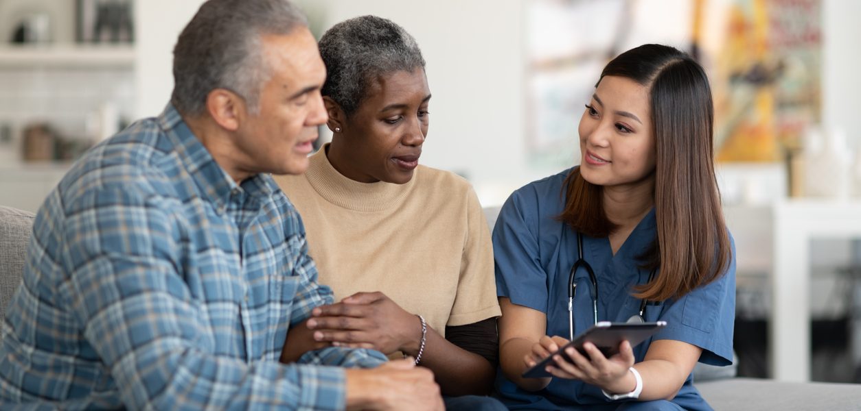 Sharing results with an elderly couple