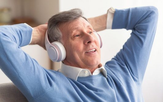 Man listening to headphones