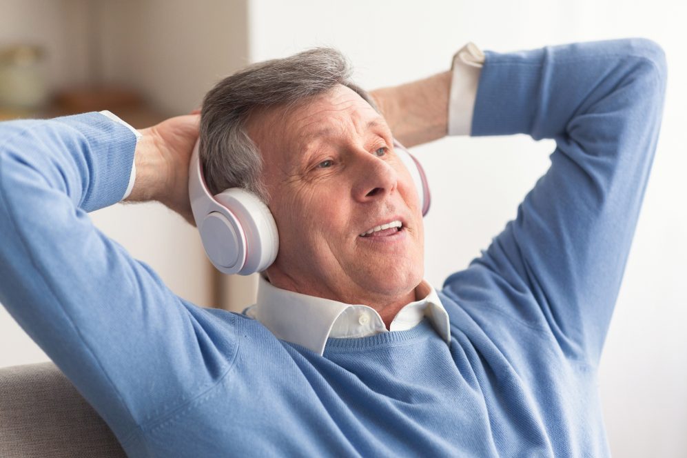 Man listening to headphones