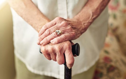 woman with cane