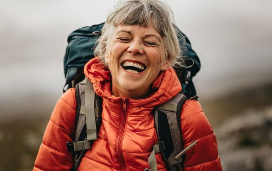 Senior woman enjoying her hiking trip