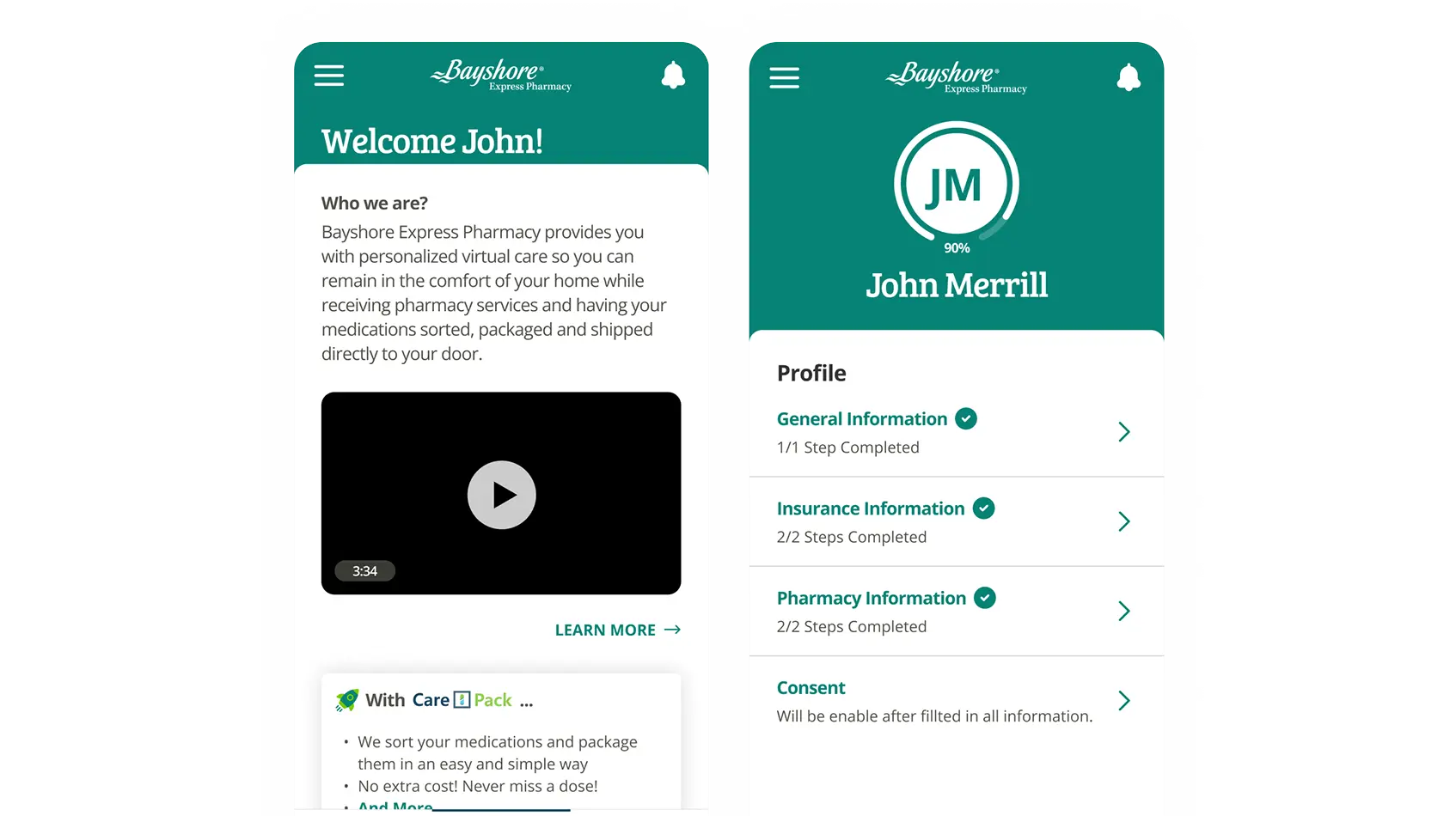 MyBayshoreCare Express Pharmacy page