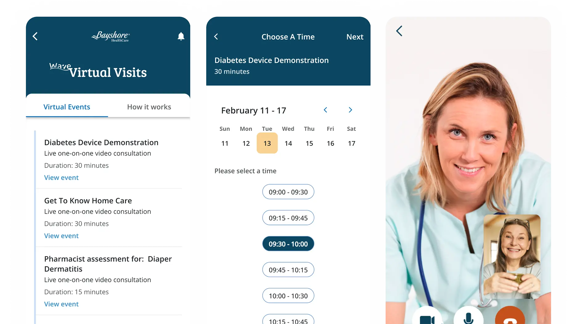 MyBayshoreCare Virtual Visits page