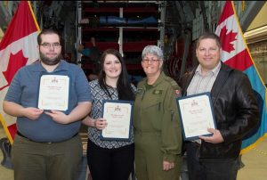 Christine Bannerman retirement ceremony with family in 2015