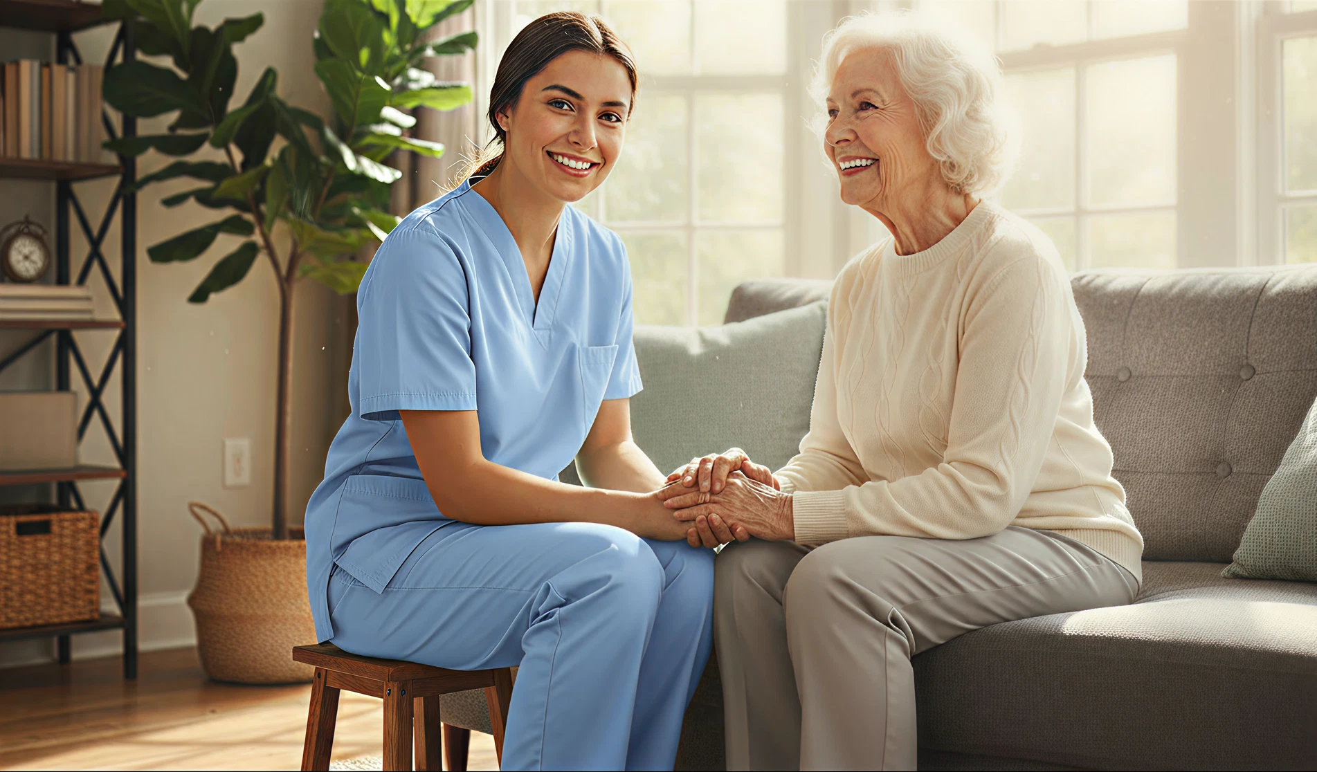health care professional holding a senior's hand health care professional holding a senior's hand
