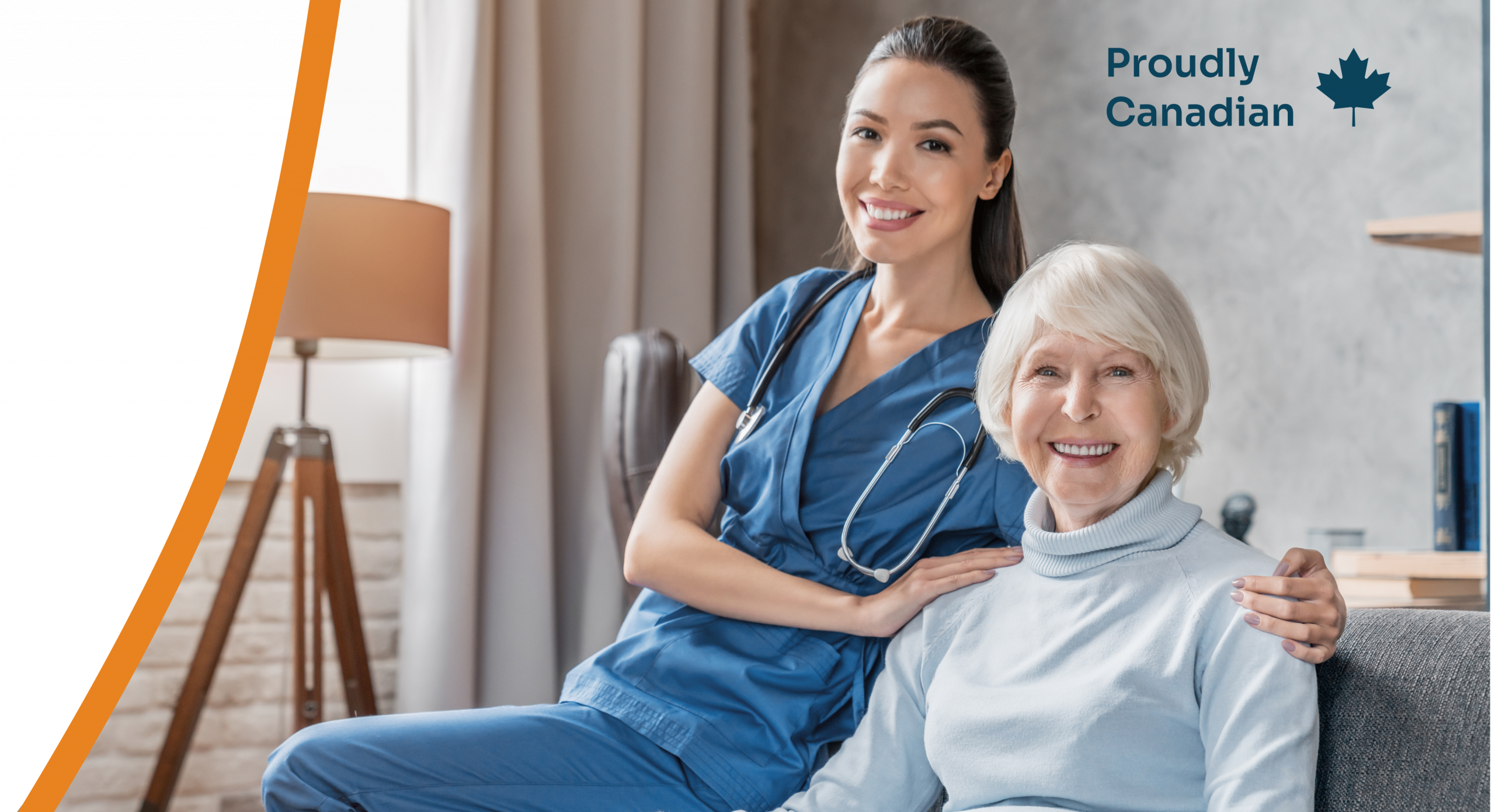 health worker holding an elderly woman