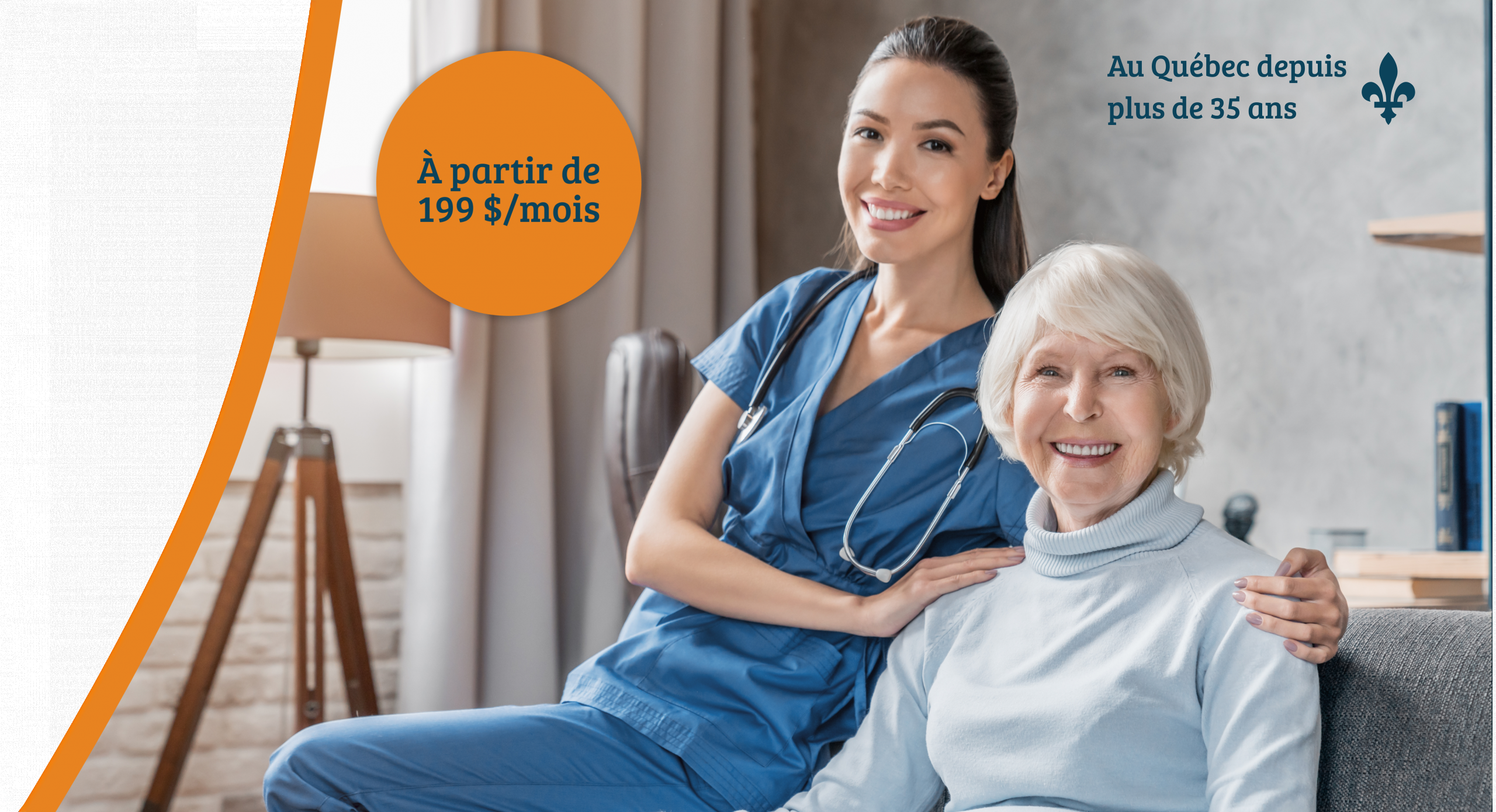health worker holding an elderly woman